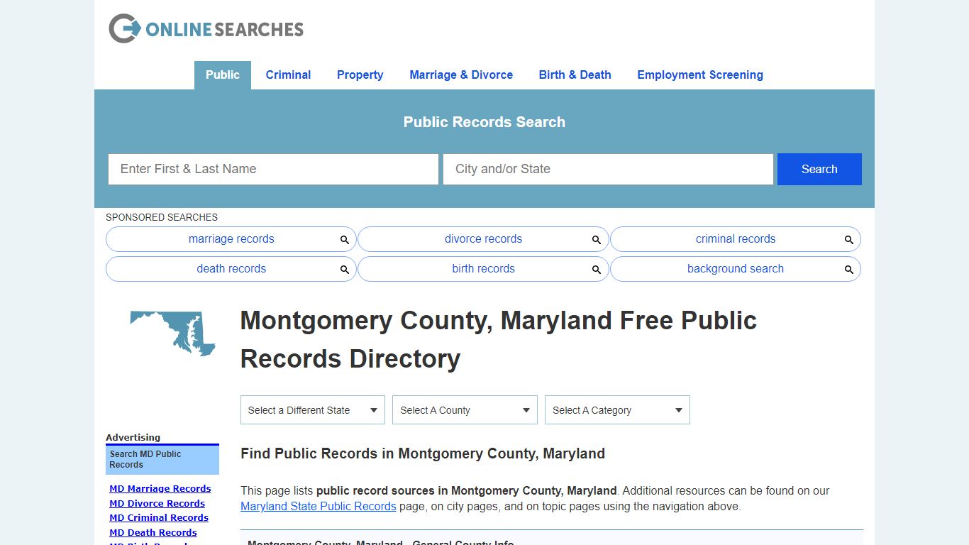 Montgomery County, Maryland Public Records Directory